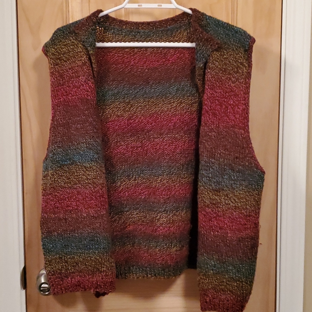 Homemade with love rainbow fuzzy Vest 🌈 vintage